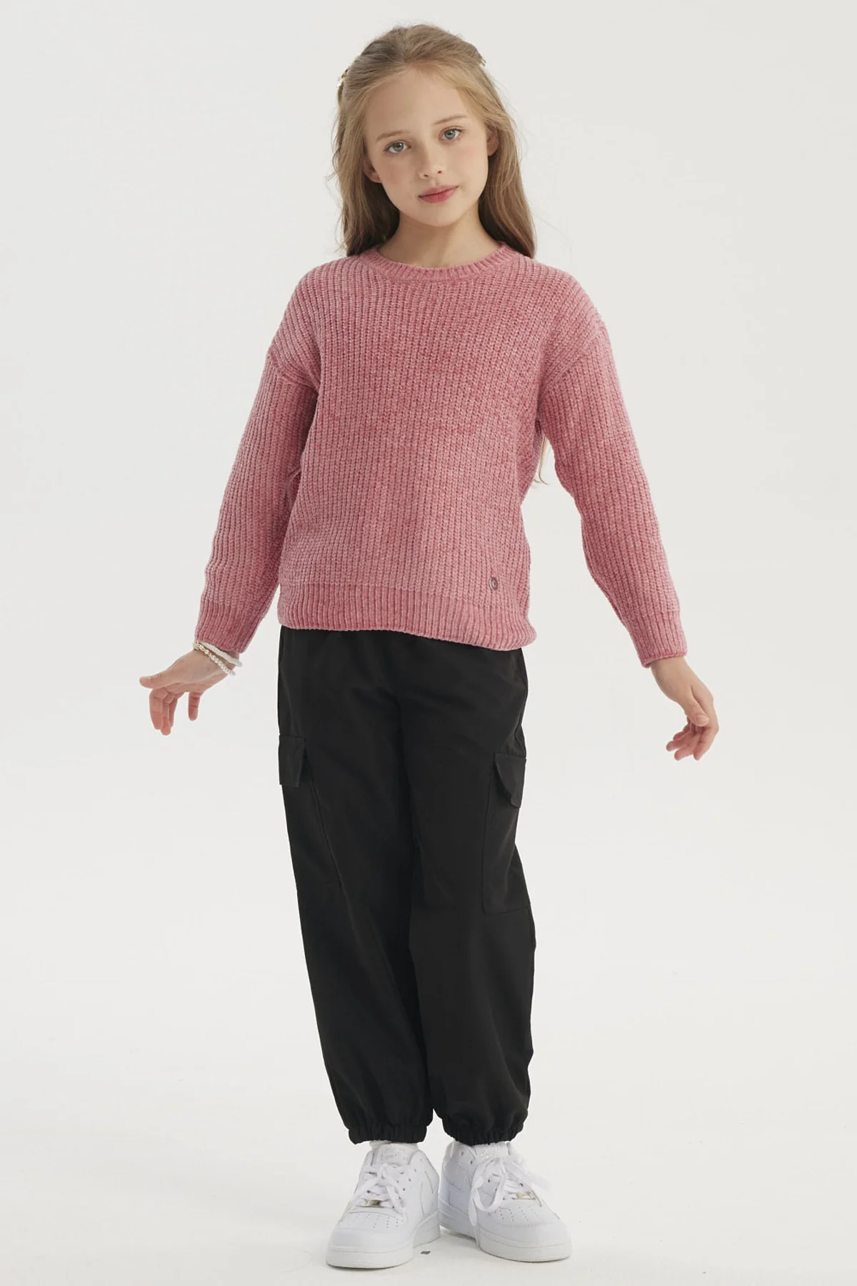 Sweater Niña Chenille Rosado - Image 4