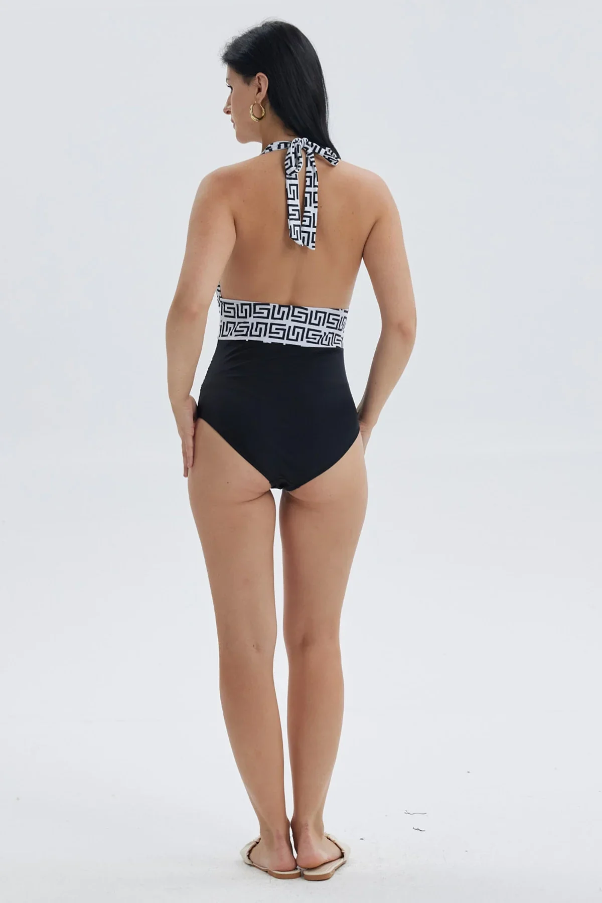 Traje de Baño Mujer Entero Amarra Negro - Image 4