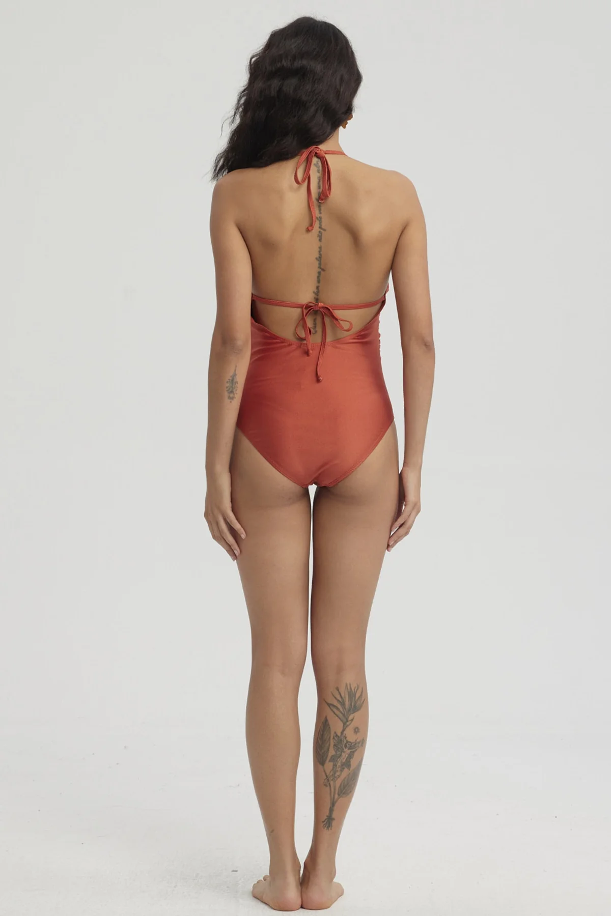 Traje de Baño Mujer Entero Amarra Terracota - Image 2