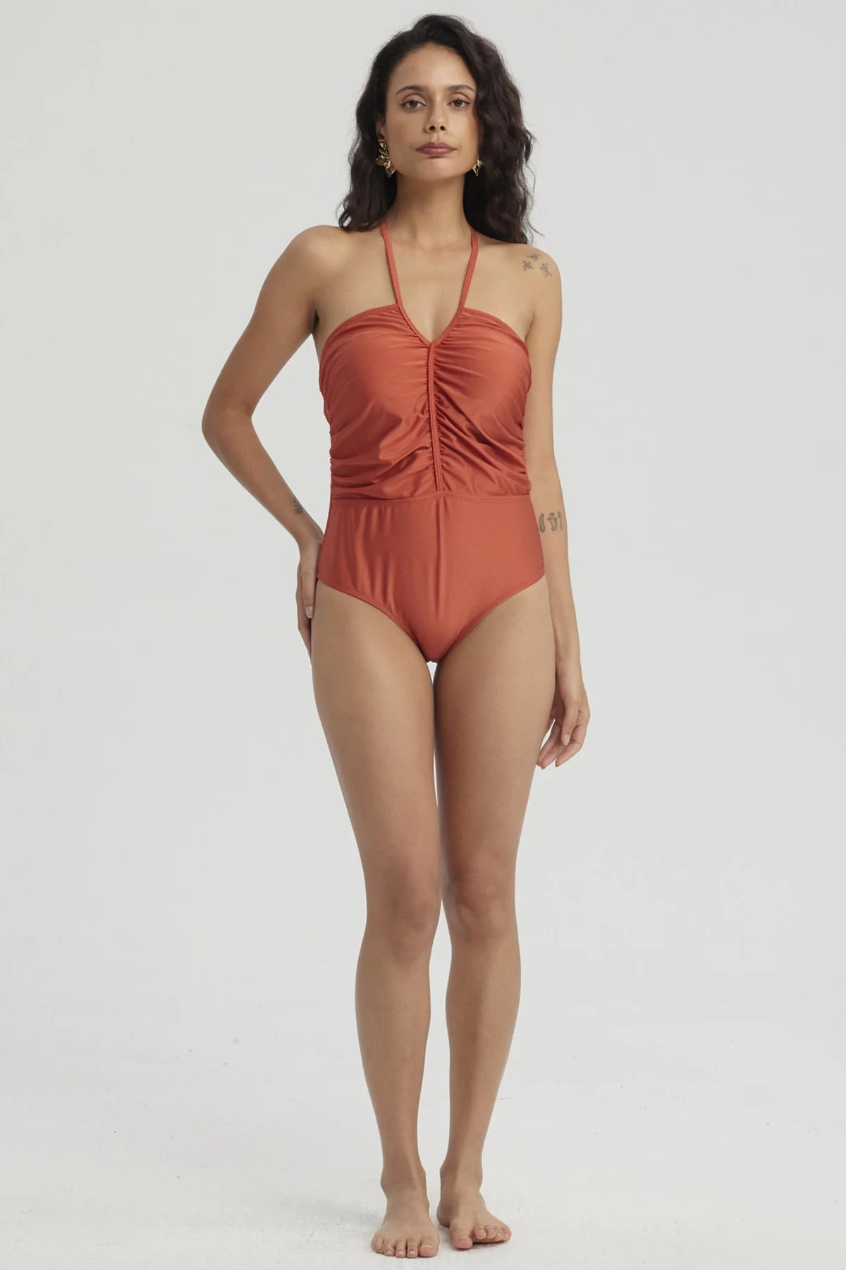Traje de Baño Mujer Entero Amarra Terracota - Image 4