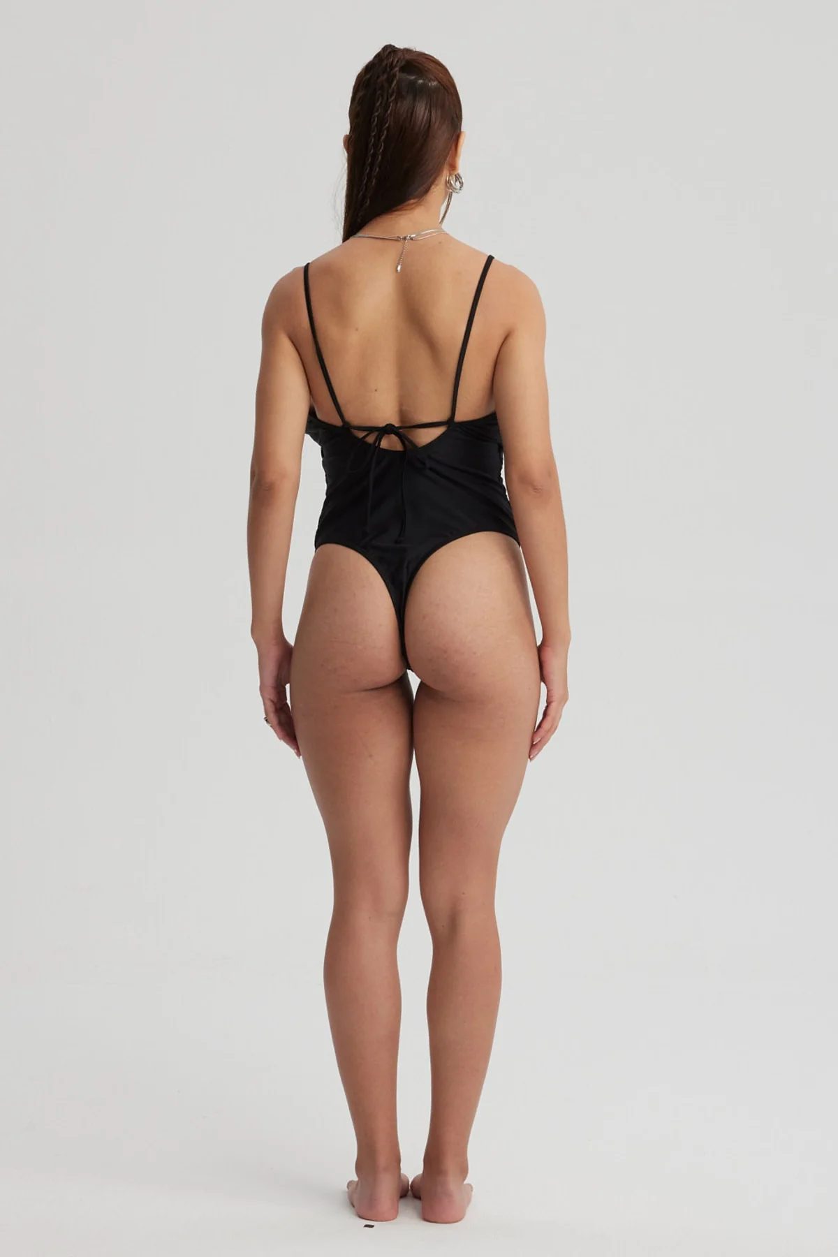 Traje de Baño Mujer Entero Escote Profundo Negro - Image 3