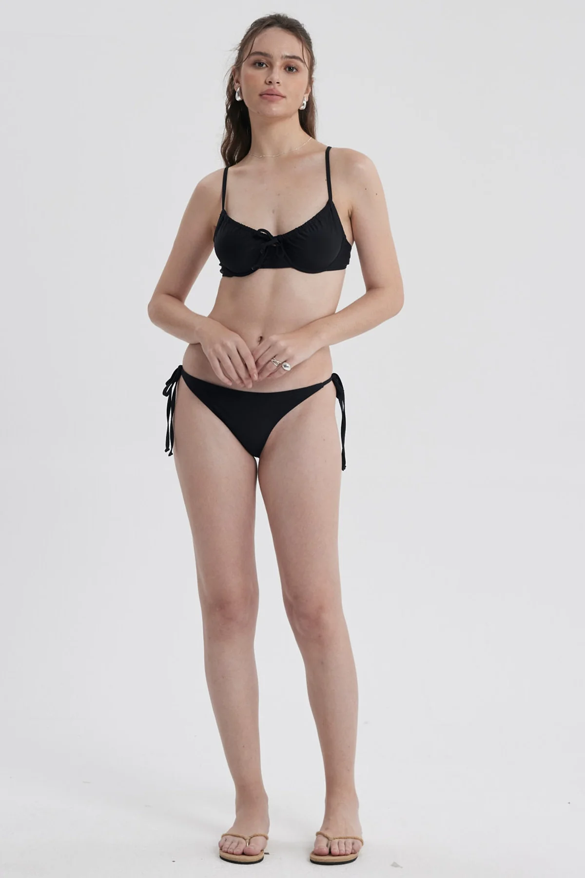 Traje de Baño Mujer Top Lazo Delantero Negro - Image 4