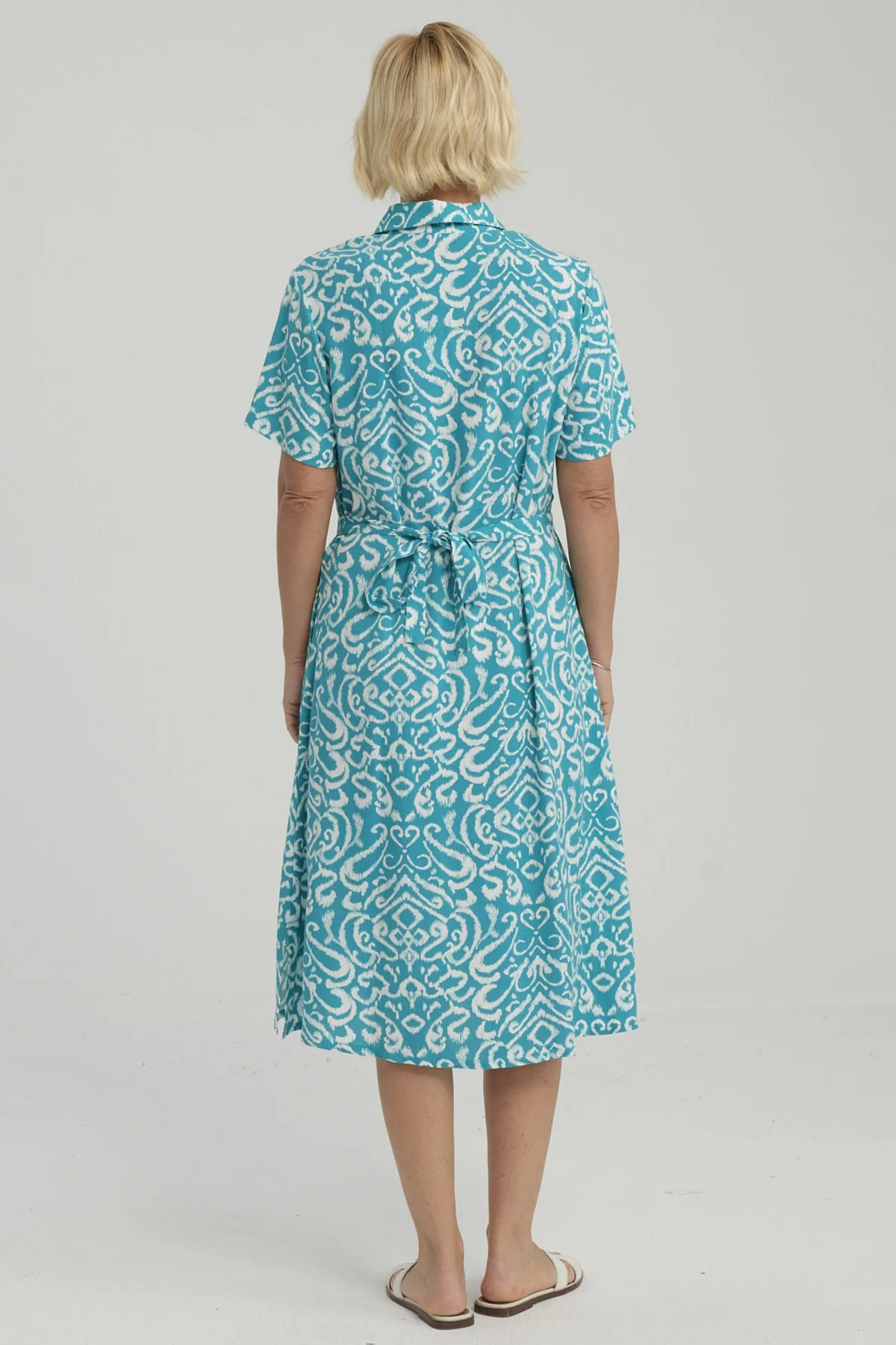 Vestido Mujer Abotonado Turquesa - Image 2