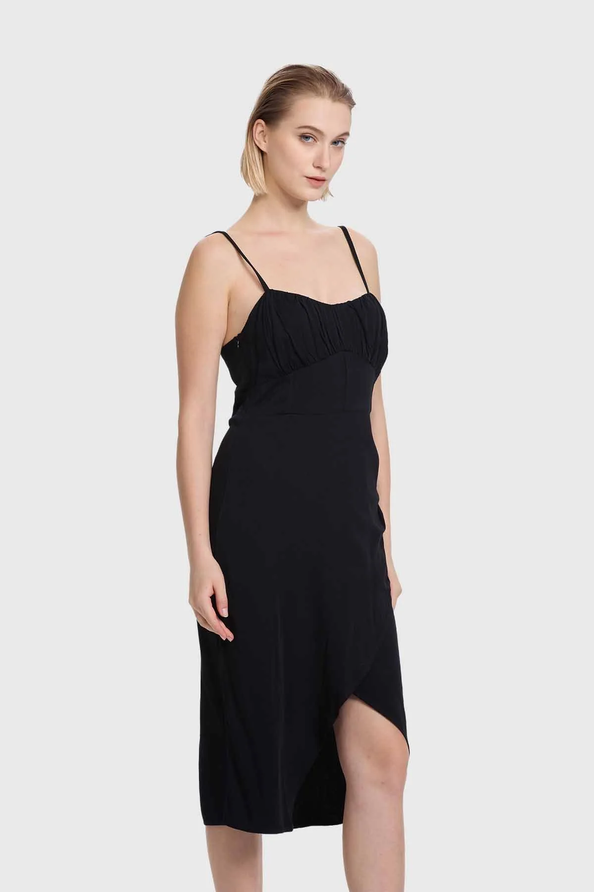 Vestido Mujer Largo Escote Negro - Image 2