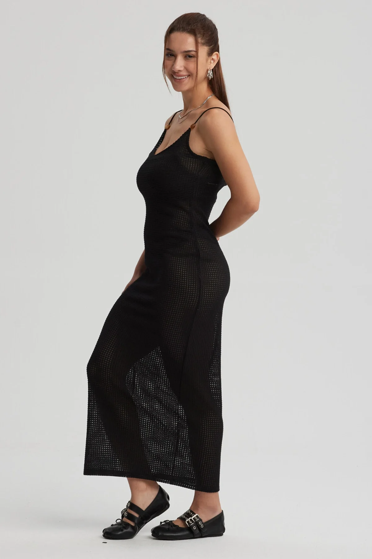 Vestido Mujer Largo Negro - Image 3