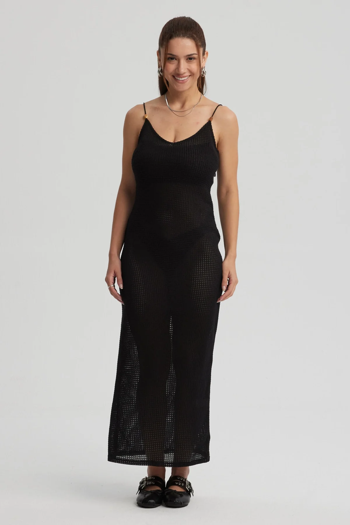Vestido Mujer Largo Negro - Image 4