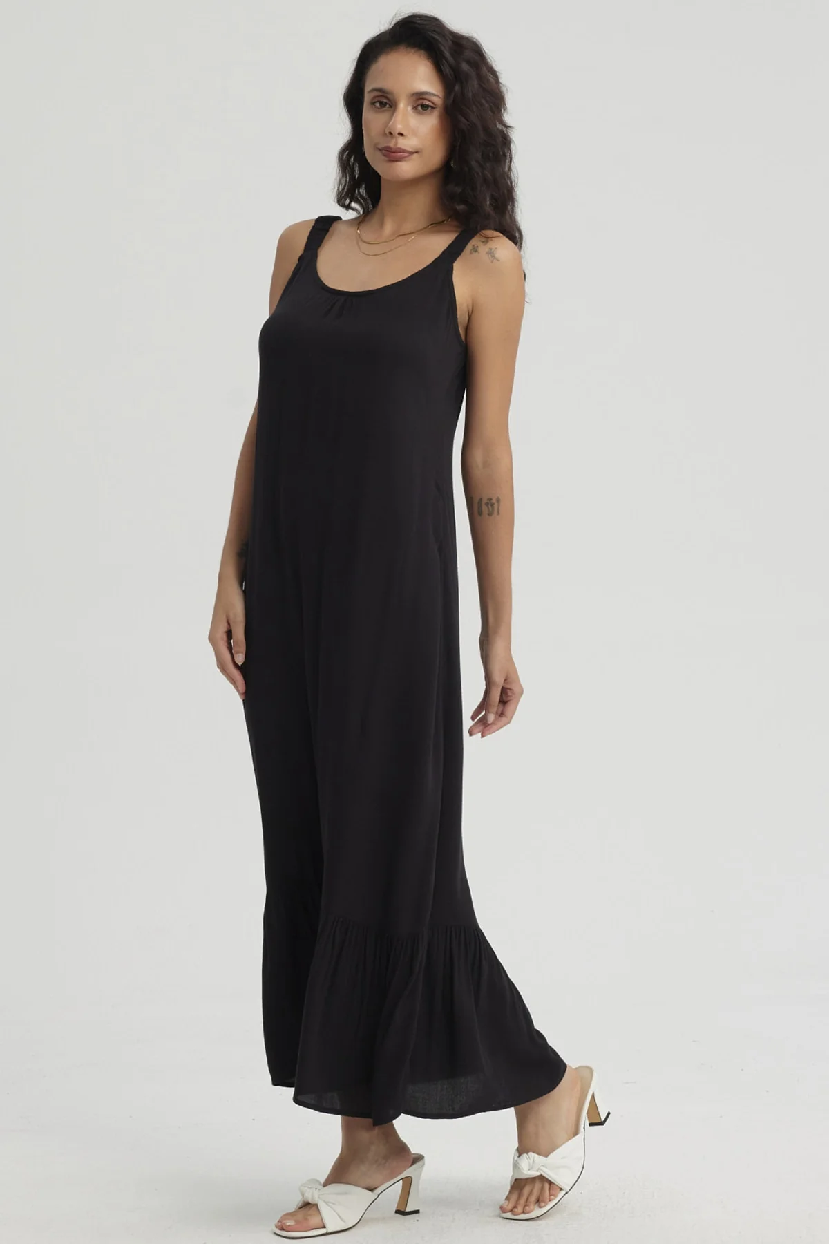 Vestido Mujer Largo Pabilo Negro - Image 4