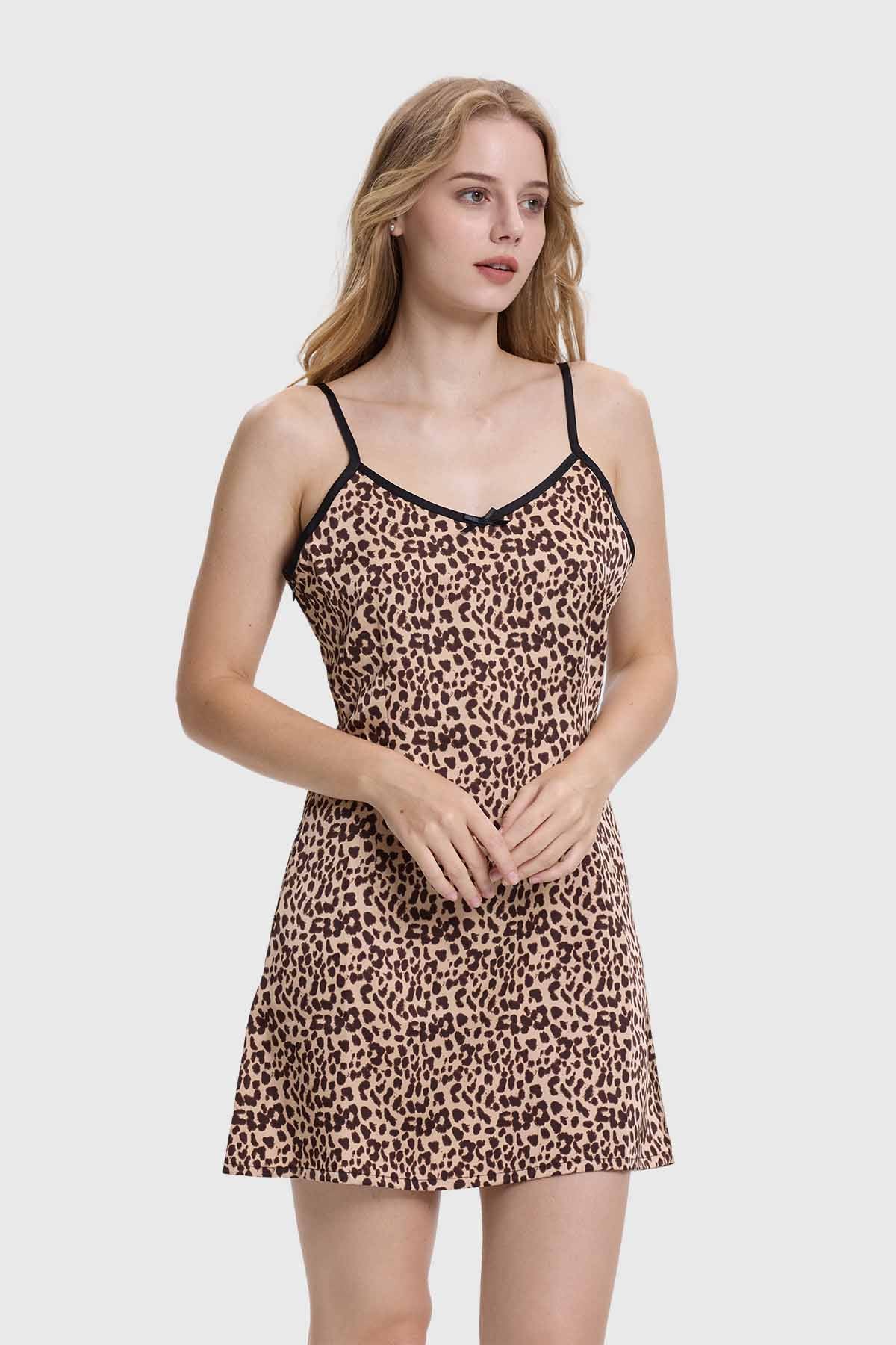 Vestido Mujer Lencero Leopardo Beige - Image 2