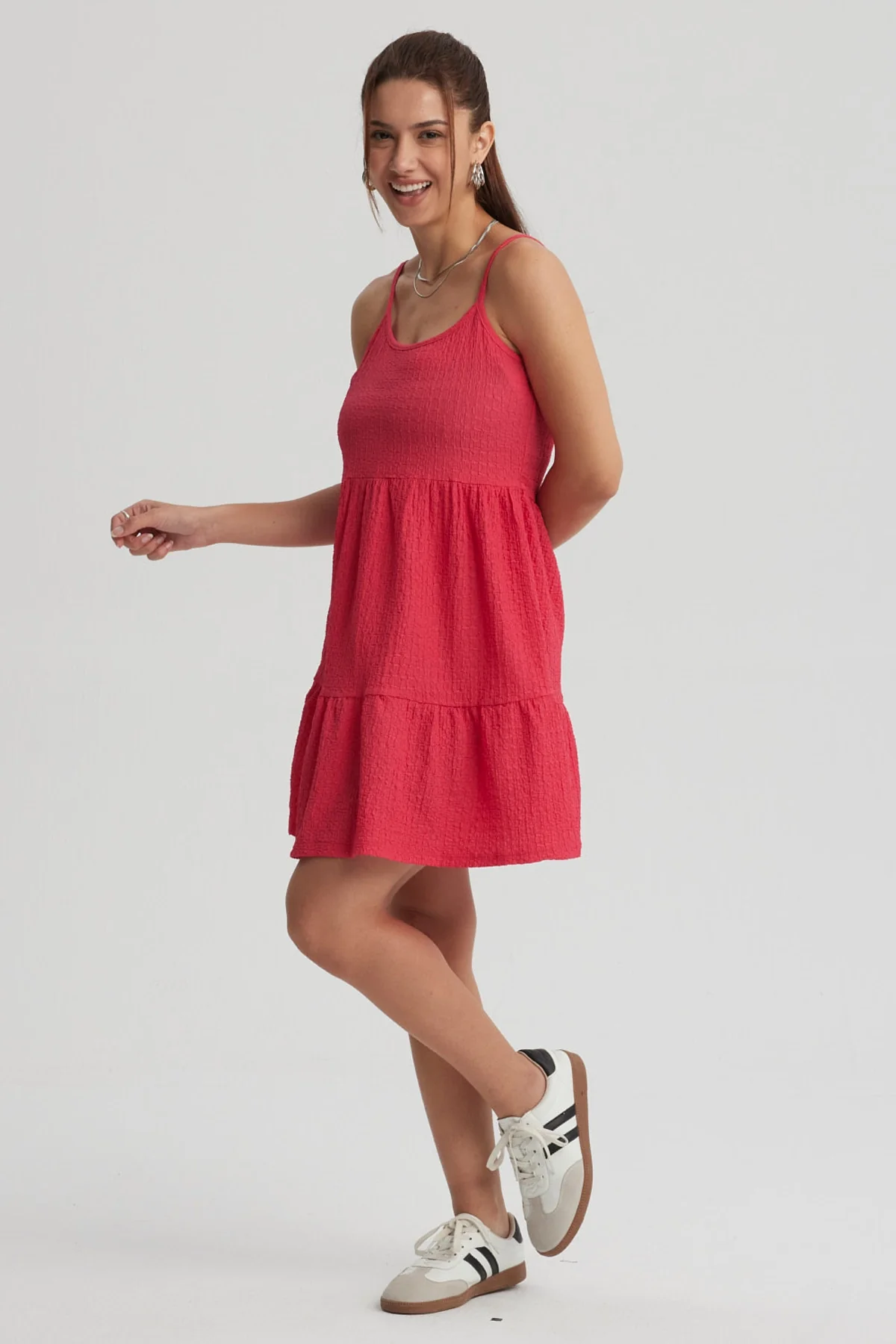Vestido Mujer Textura Fucsia - Image 4