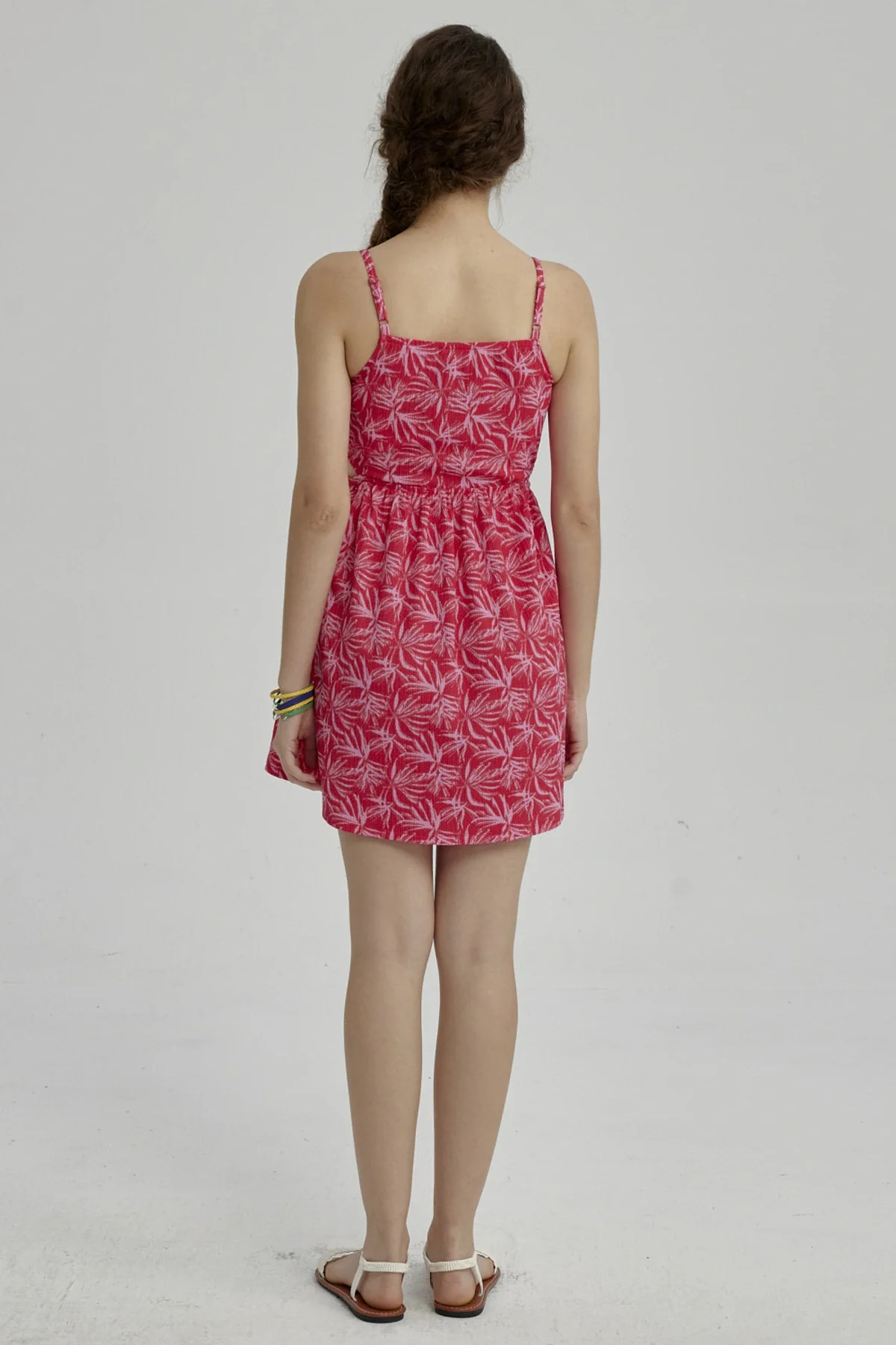 Vestido Niña Abertura En Costado Fucsia - Image 2