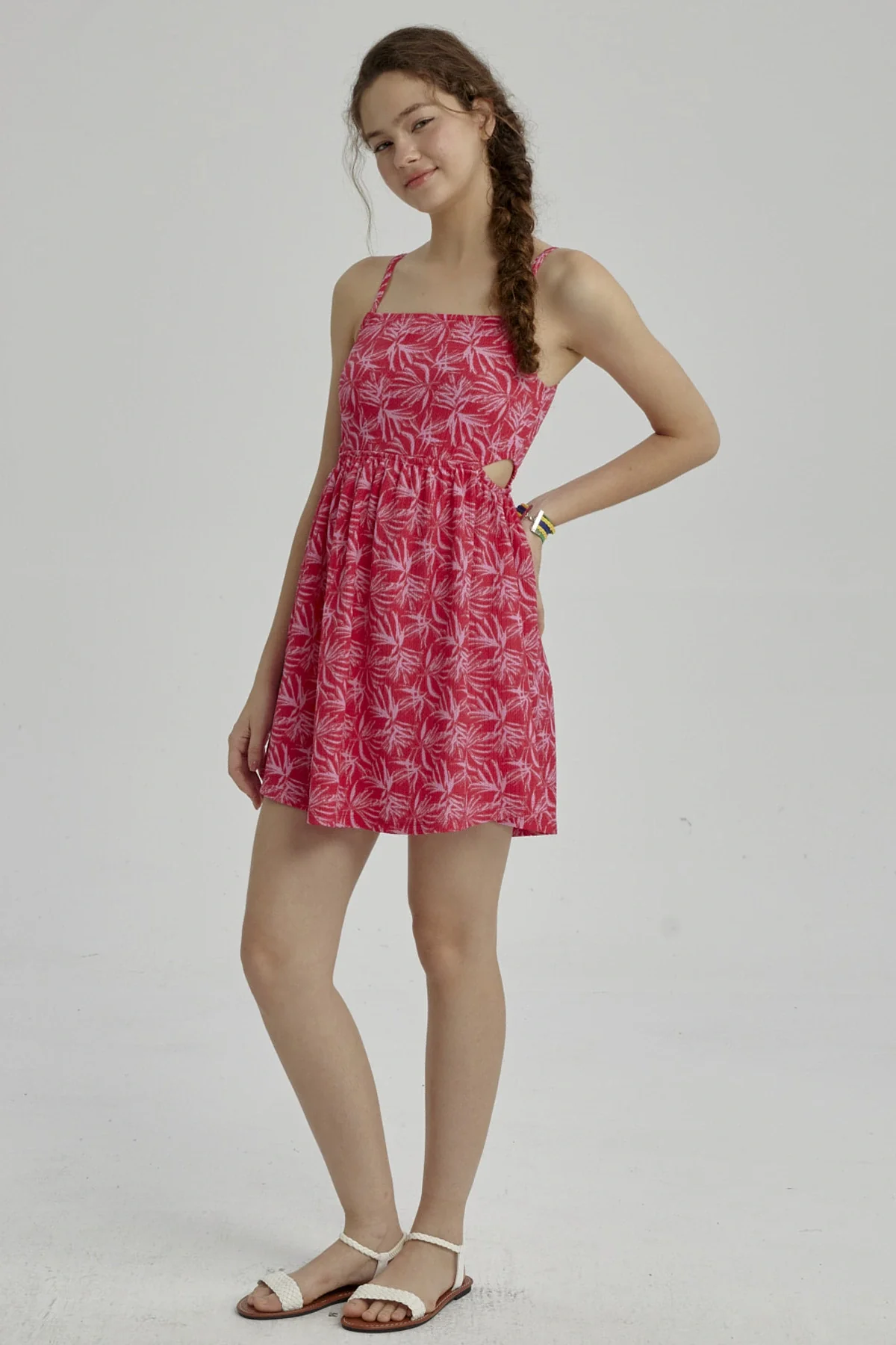 Vestido Niña Abertura En Costado Fucsia - Image 3