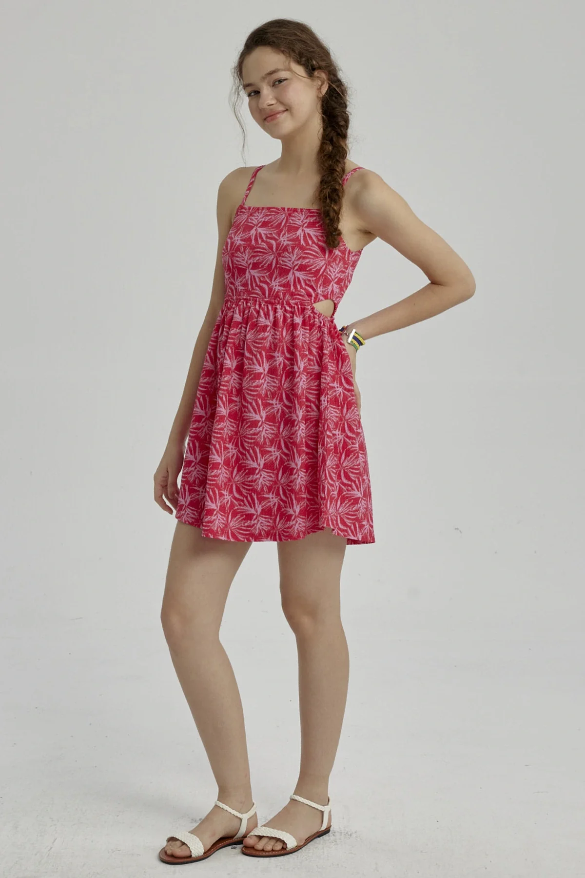 Vestido Niña Abertura En Costado Fucsia - Image 4