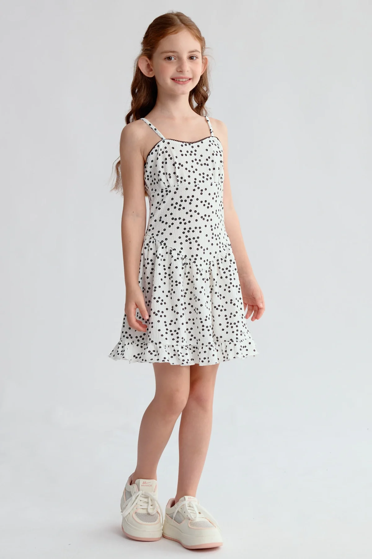 Vestido Niña Cintura Corte Blanco - Image 3