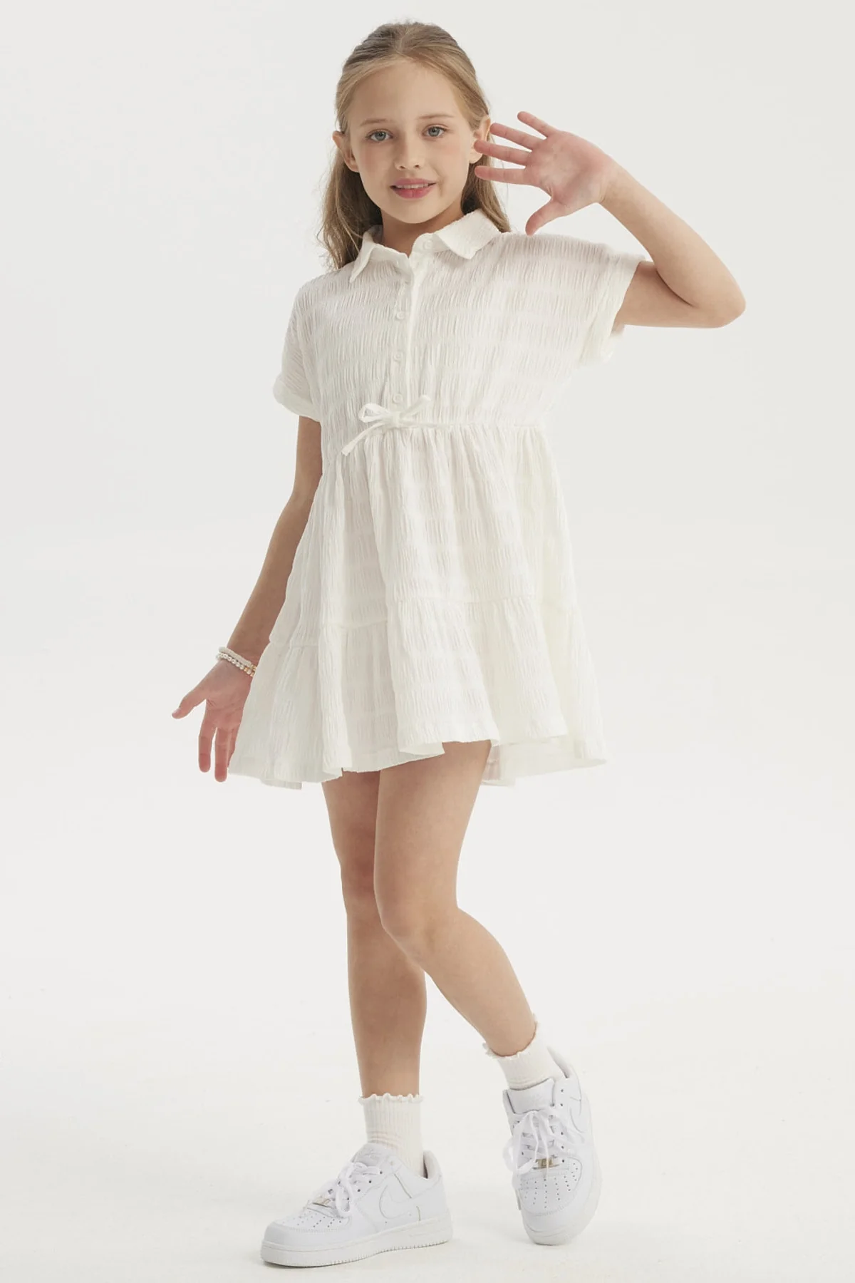 Vestido Niña Con Cuello Crudo - Image 3