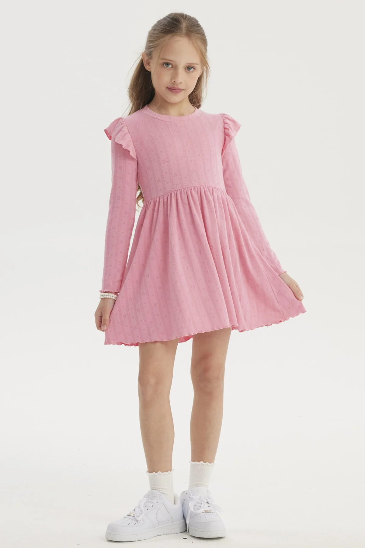 Vestido Niña Con Vuelos Rosado - Image 4