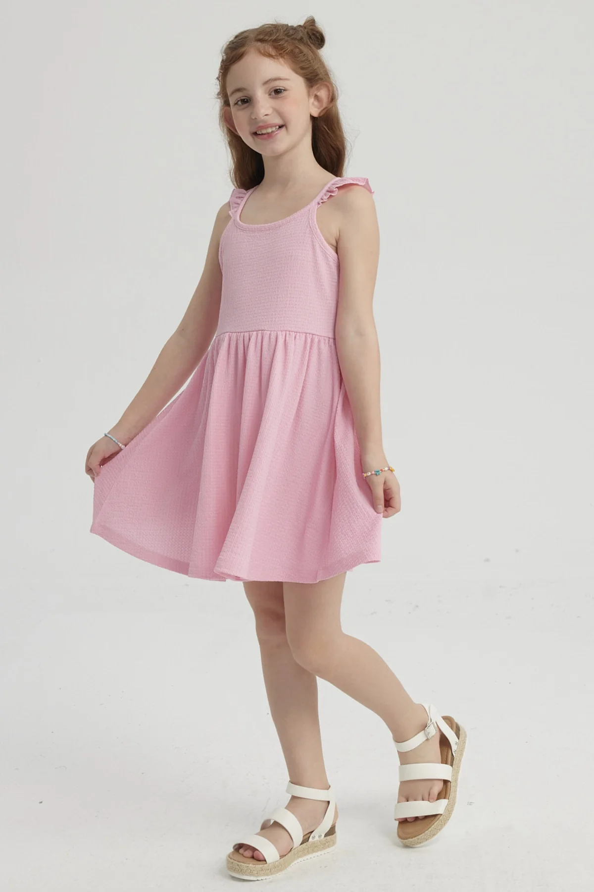 Vestido Niña Crep Rosado - Image 3