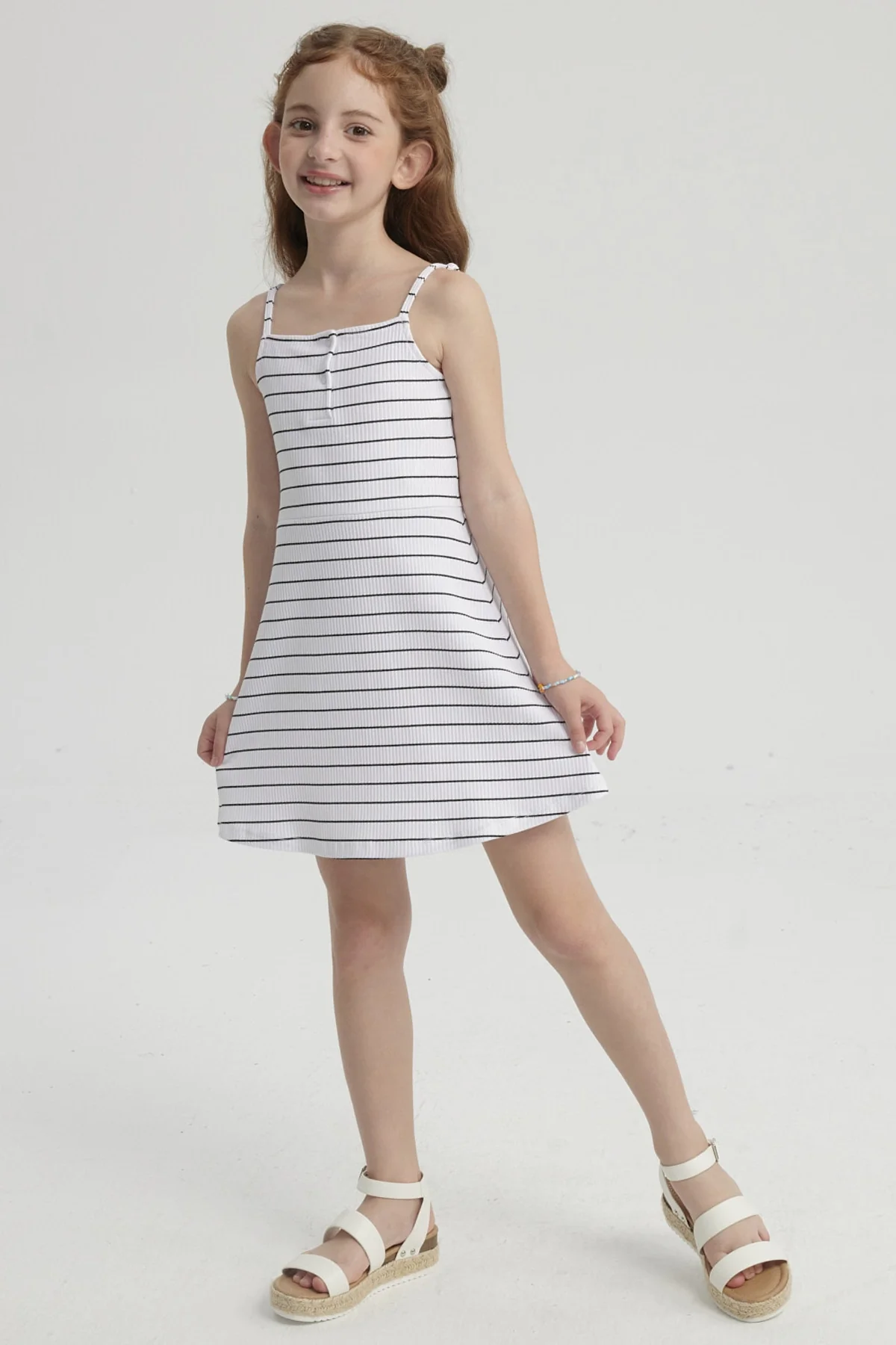 Vestido Niña Rayas Blanco - Image 3