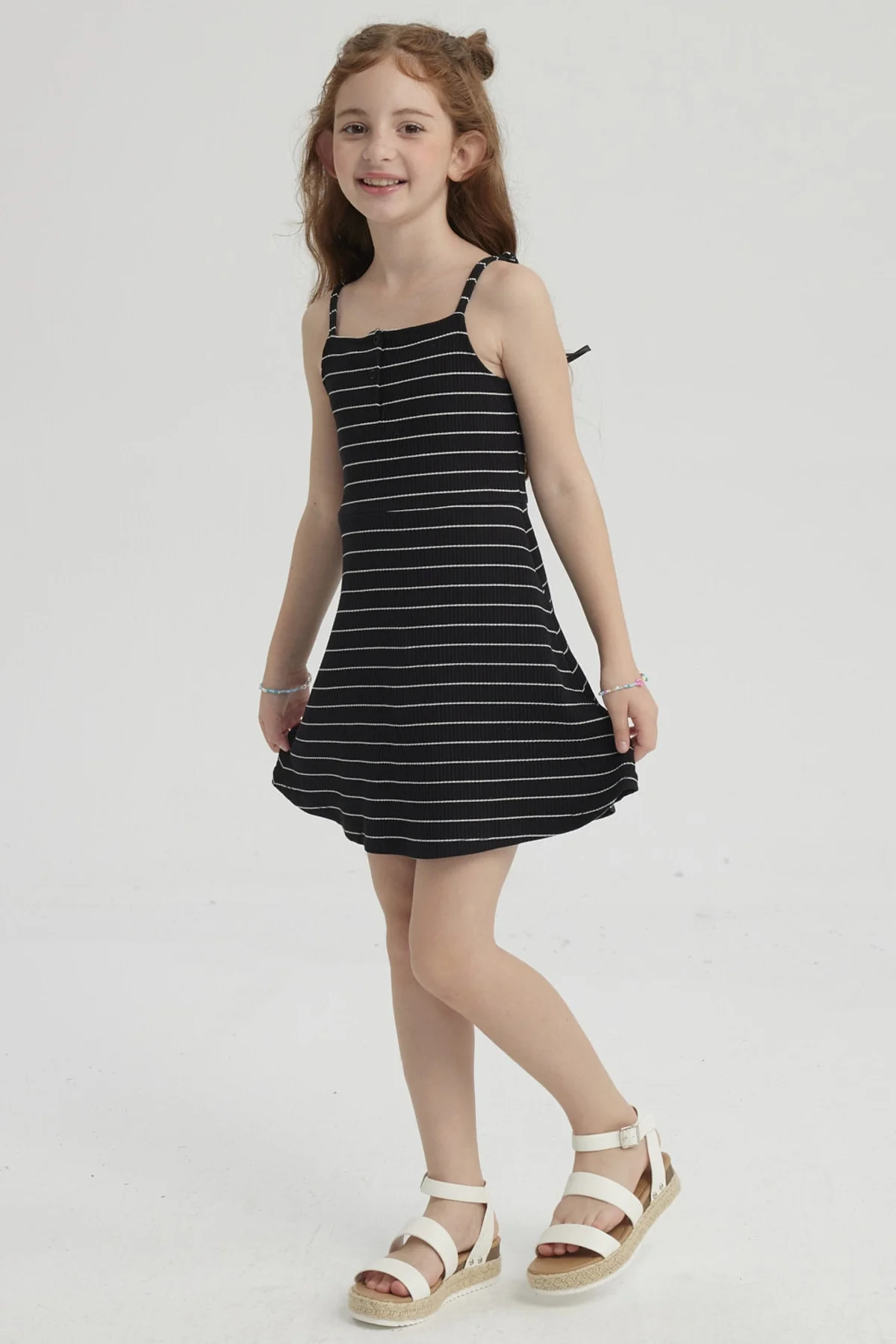 Vestido Niña Rayas Negro - Image 3
