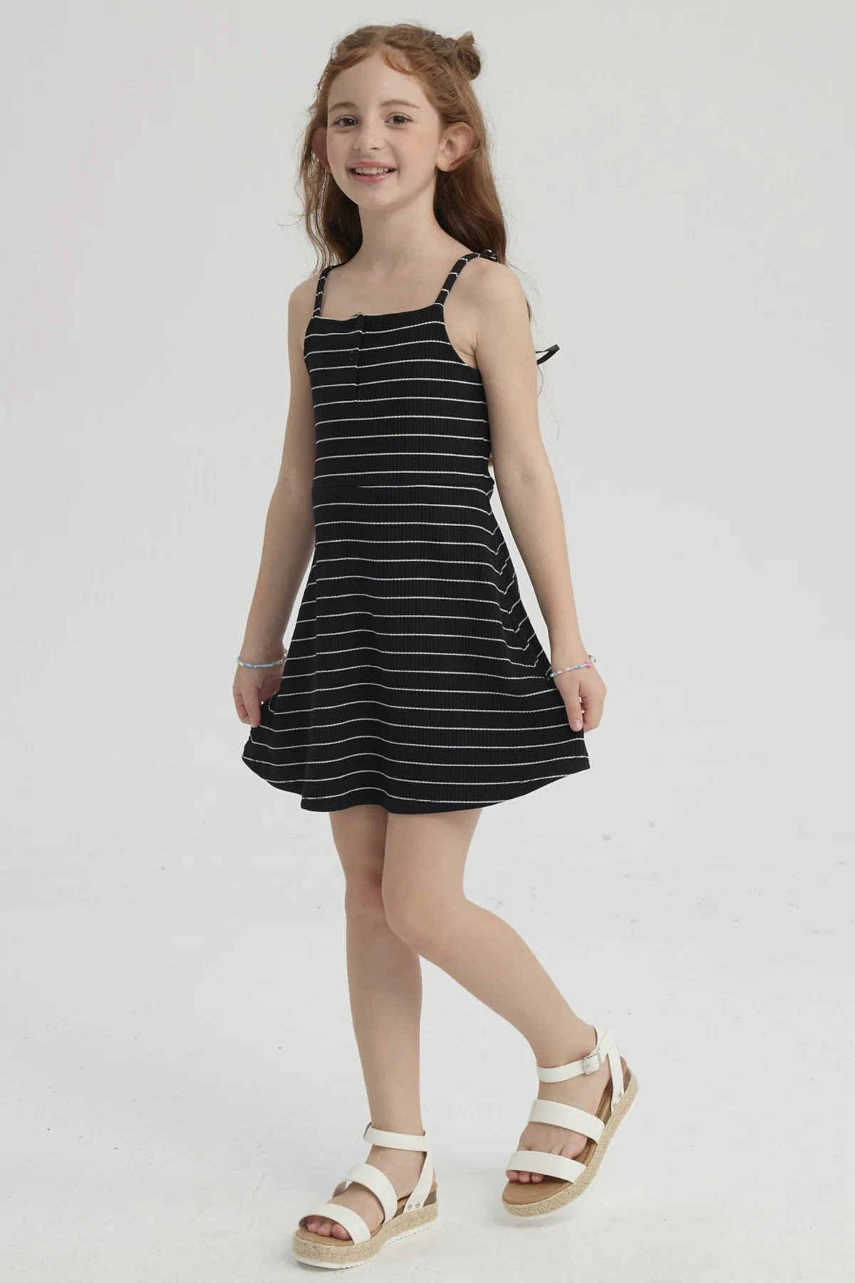 Vestido Niña Rayas Negro - Image 4