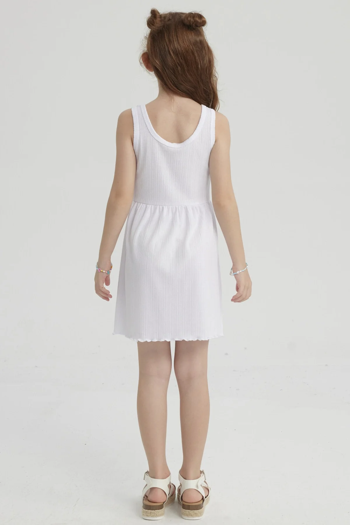 Vestido Niña Rib Blanco - Image 2