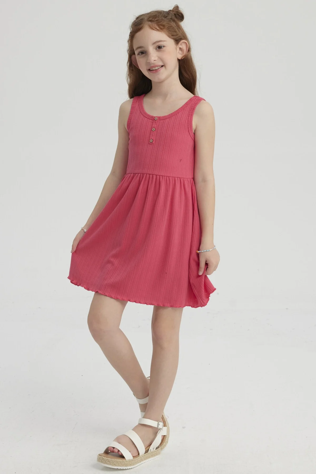 Vestido Niña Rib Fucsia - Image 3
