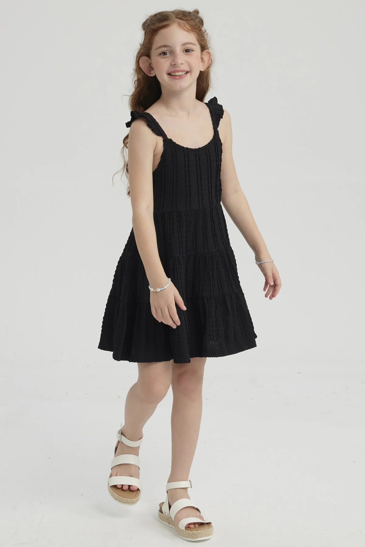 Vestido Niña Teen Con Textura Negro - Image 4