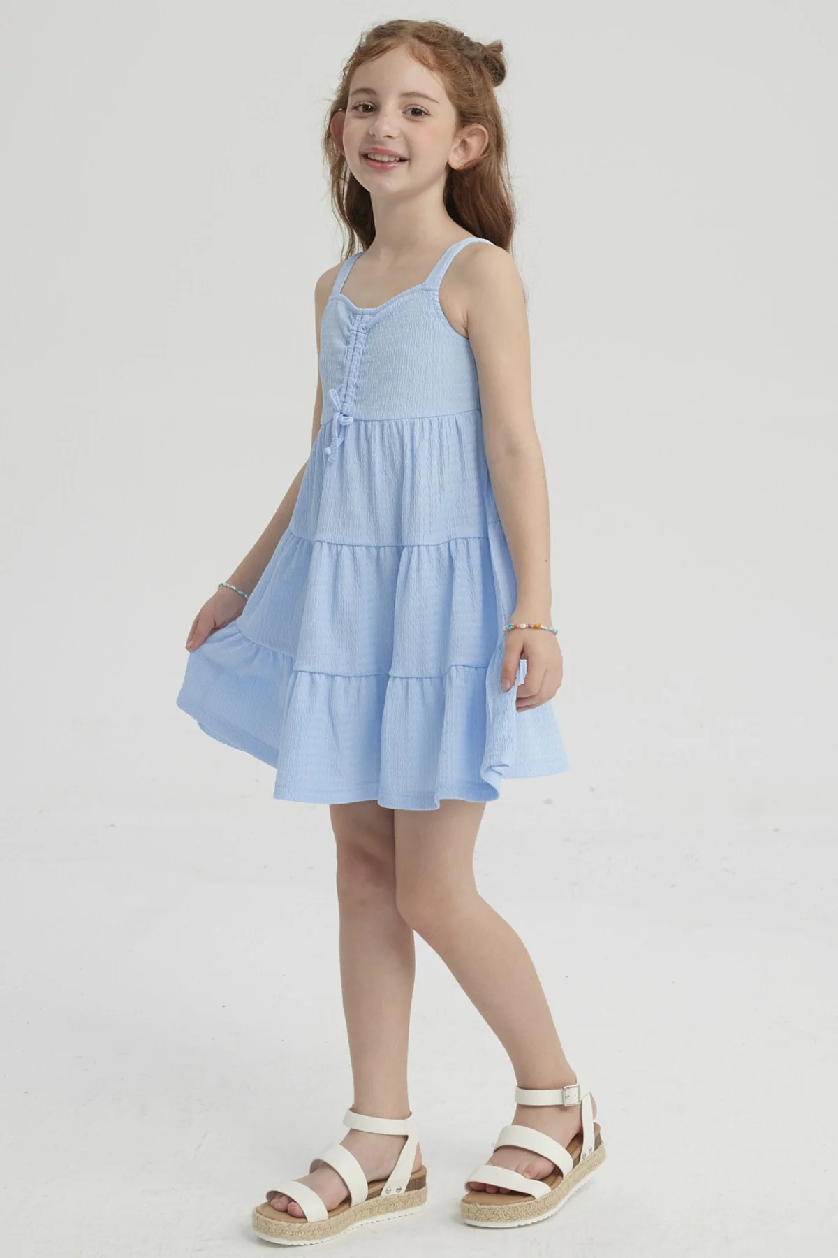 Vestido Niña Toddler Textura Celeste - Image 3