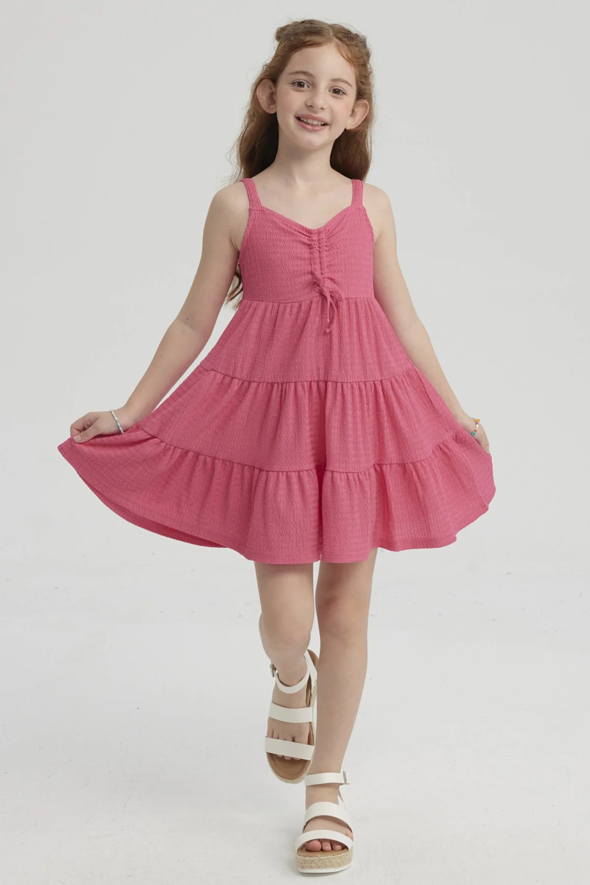 Vestido Niña Toddler Textura Fucsia - Image 4